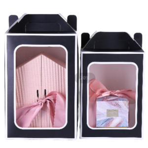 Window Box With Handle | Black Gift Box